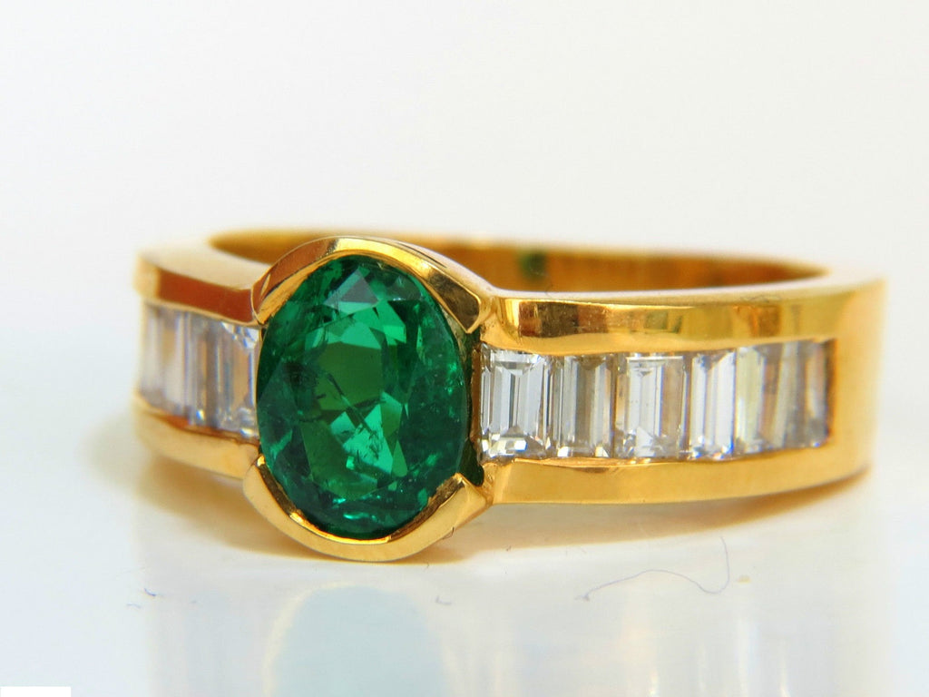 NATURAL 2.20CT VIVID GREEN EMERALD DIAMOND RING BAGUETTE VS – Avis ...