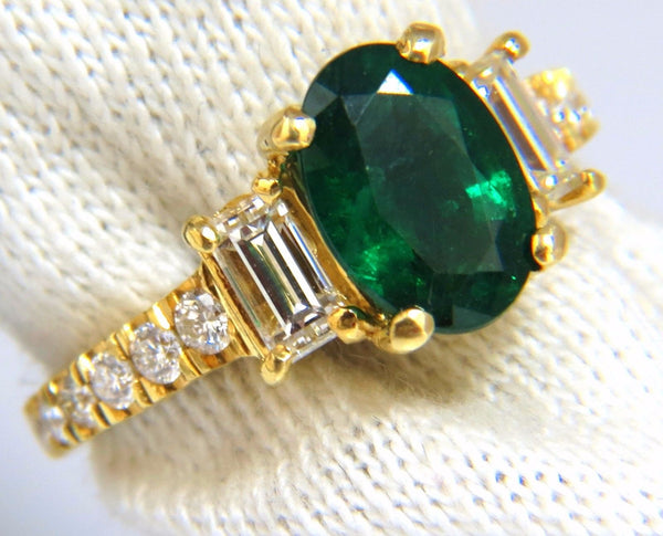 GIA Certified 2.68ct natural emerald diamonds ring 18kt – Avis Diamond ...