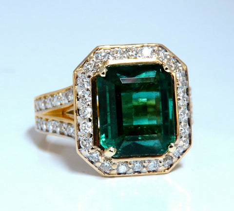 超可爱の Pt900天然Emerald0.64ct Diamondトリリアントカットリング