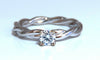 GIA certified .32ct Round Diamond Ring 14kt Classic D/si1 Braid