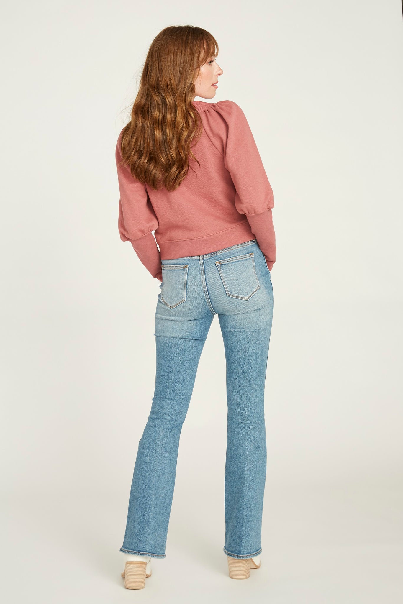 Lena Boot Cut with Button Fly in Light Wash