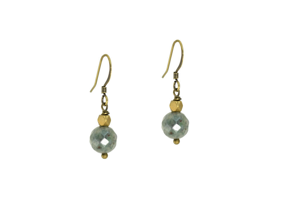 Brass Beaded Earrings