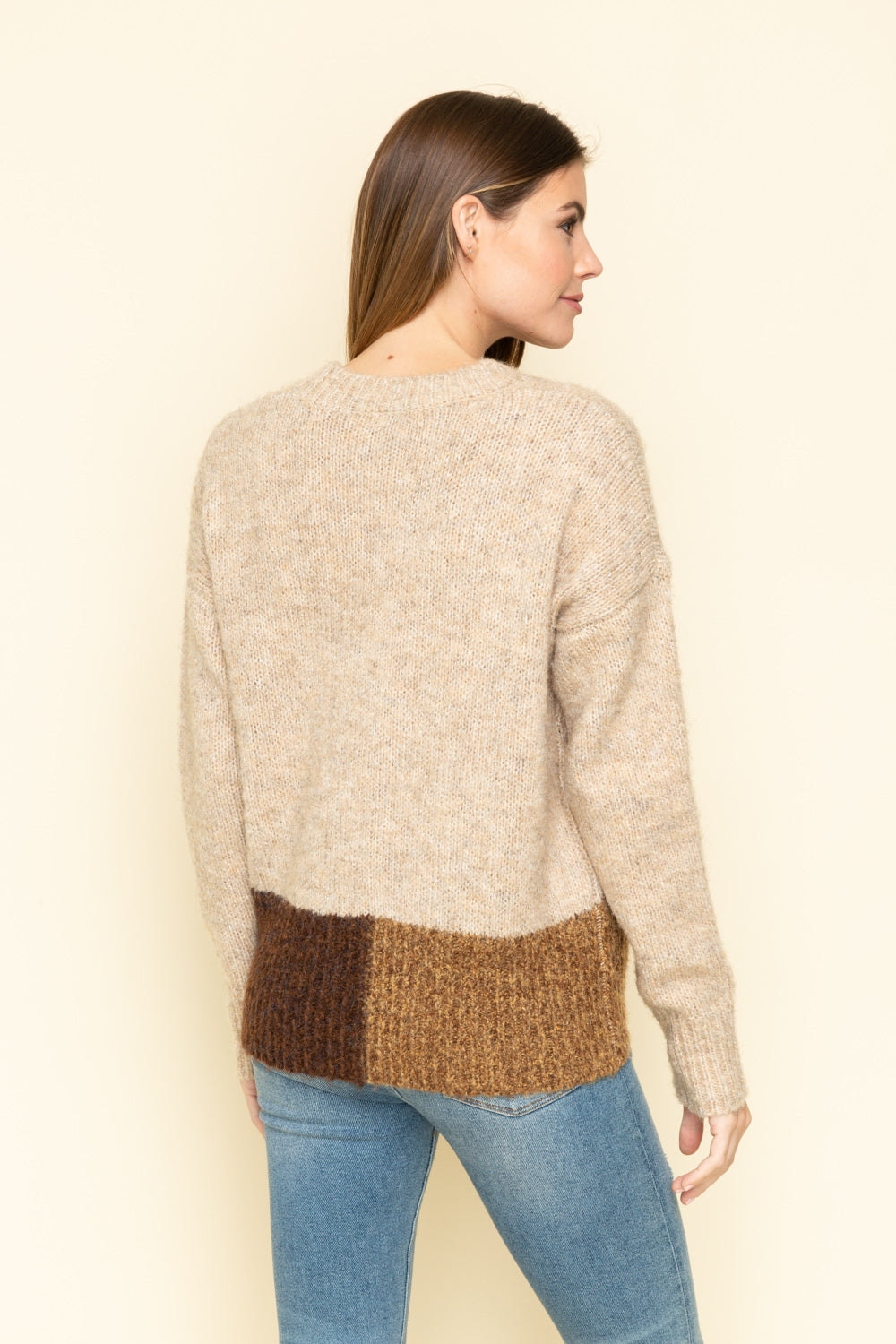 Color Blocked Sweater Cardigan