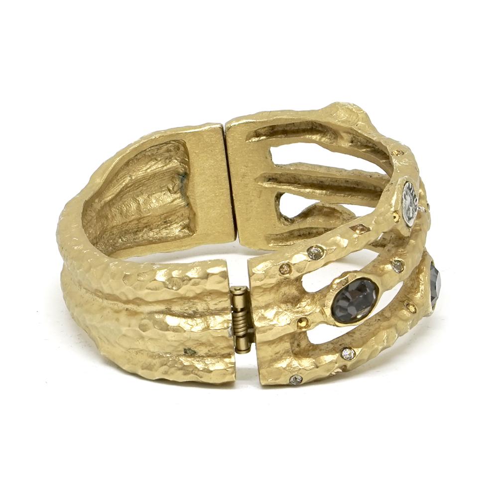 Gold Capri 3 Row Coin & Crystal Bracelet