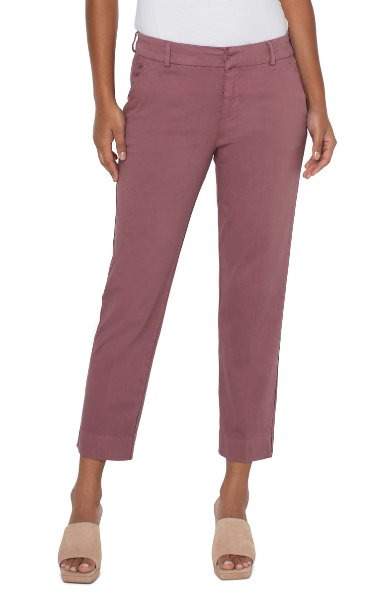 Kelsey Trouser With Side Slit - Victorian Mauve
