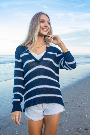 Margot Stripe Top Cotton Sweater