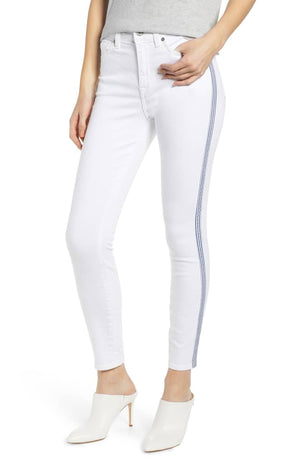 Side Stripe High Waist Ankle Skinny