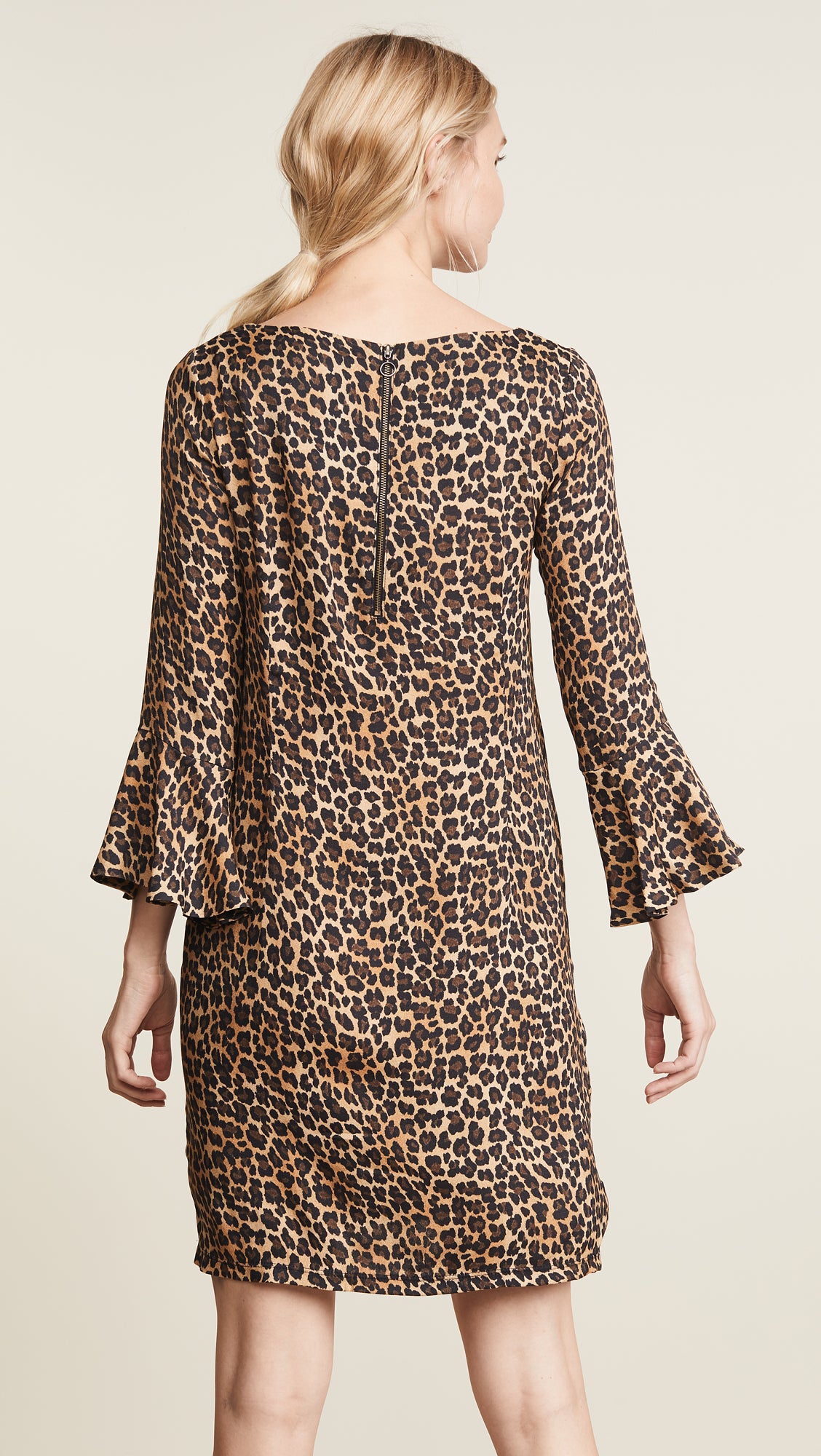 knee length leopard print dress