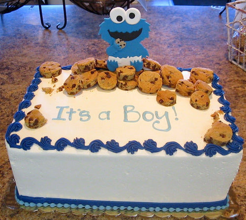 cookiemonster B-shower! Designed by Floral Vision. Cake by Posh Bake, Balloon Decor