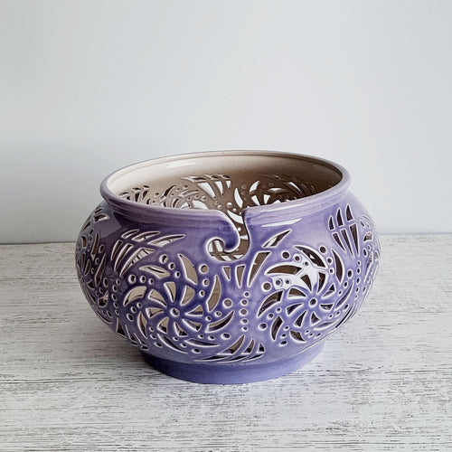 Purple Cosmic Ceramic Yarn Bowl - Ethically Sourced Yarn, Craft Kits, Home Goods, Clothing & Accessories