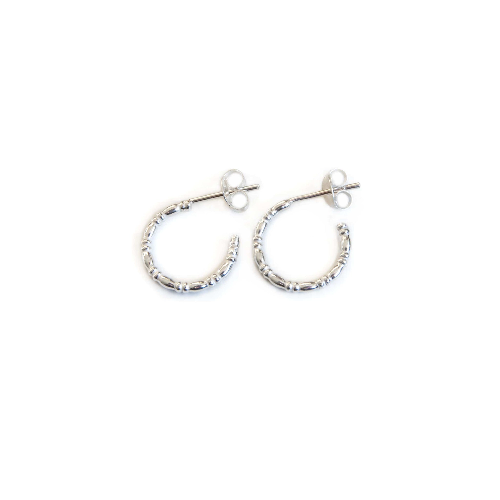 half hoop earrings with spikes