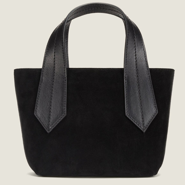 Tab Tote Mini in Black Suede – Local Steals And Deals