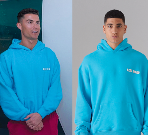 Ronaldo in Azat Mard Turquoise Hoodie