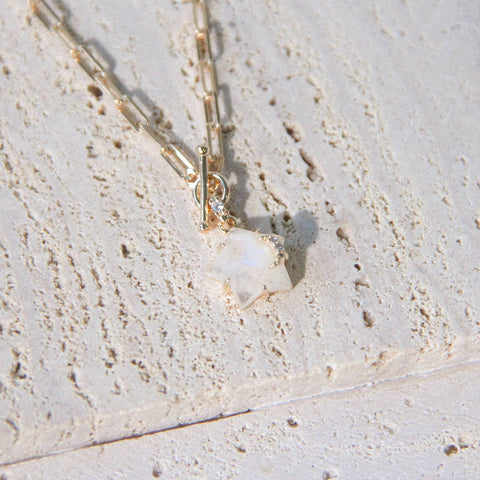 Wishing Star Moonstone Necklace by Love by the Moon Studio