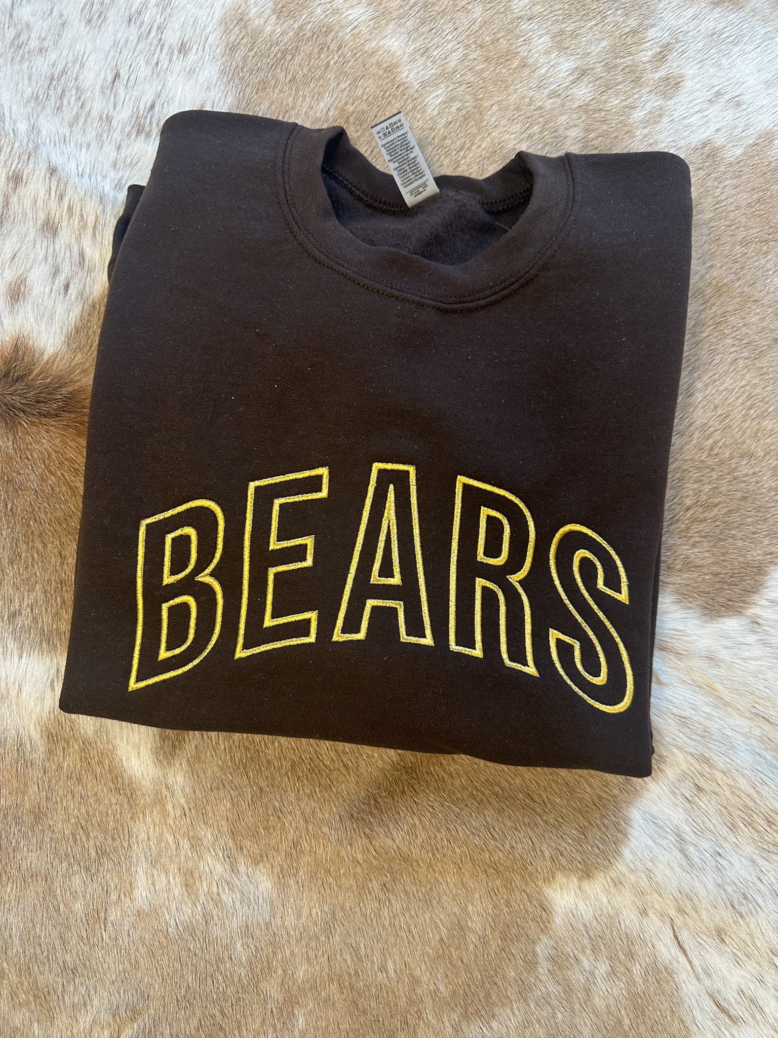 Metallic Gold Bears Embroidered Sweatshirt