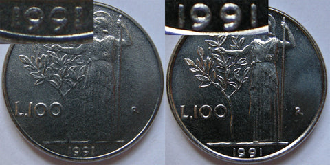 varianti 100 lire 1991