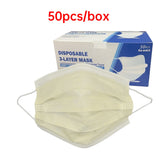 50pcs Disposable Face Mask 3 Layer Non-woven Mouth Mask Adult Green Soft Breathable Protective Anti Pollution Dust Masks