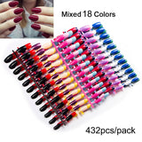 432-Pcs Nail-On-Nail Mixed 18 Colors Full Short Round Nail Tips Soft Candy Color - Dealfactor Canada