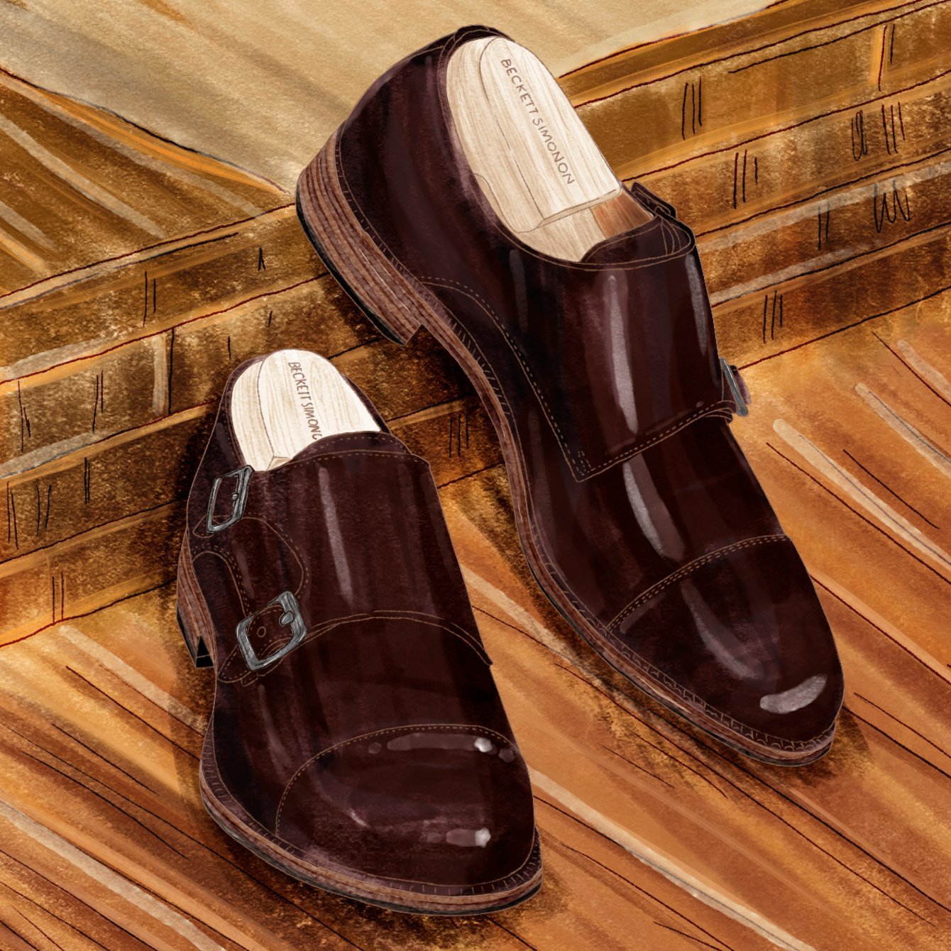 monk buckle shoes