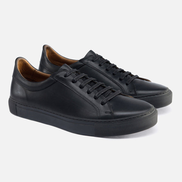 *SECONDS* Low Top Sneakers - All Black Leather – Beckett Simonon