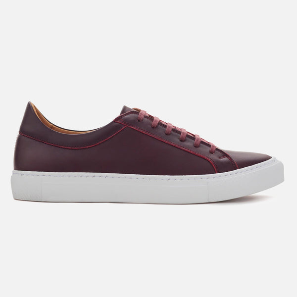 *SECONDS* Low Top Sneakers - Burgundy Leather – Beckett Simonon