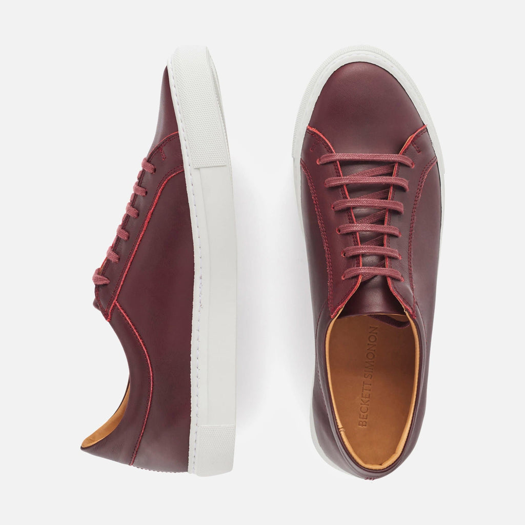 *SECONDS* Low Top Sneakers - Burgundy Leather – Beckett Simonon