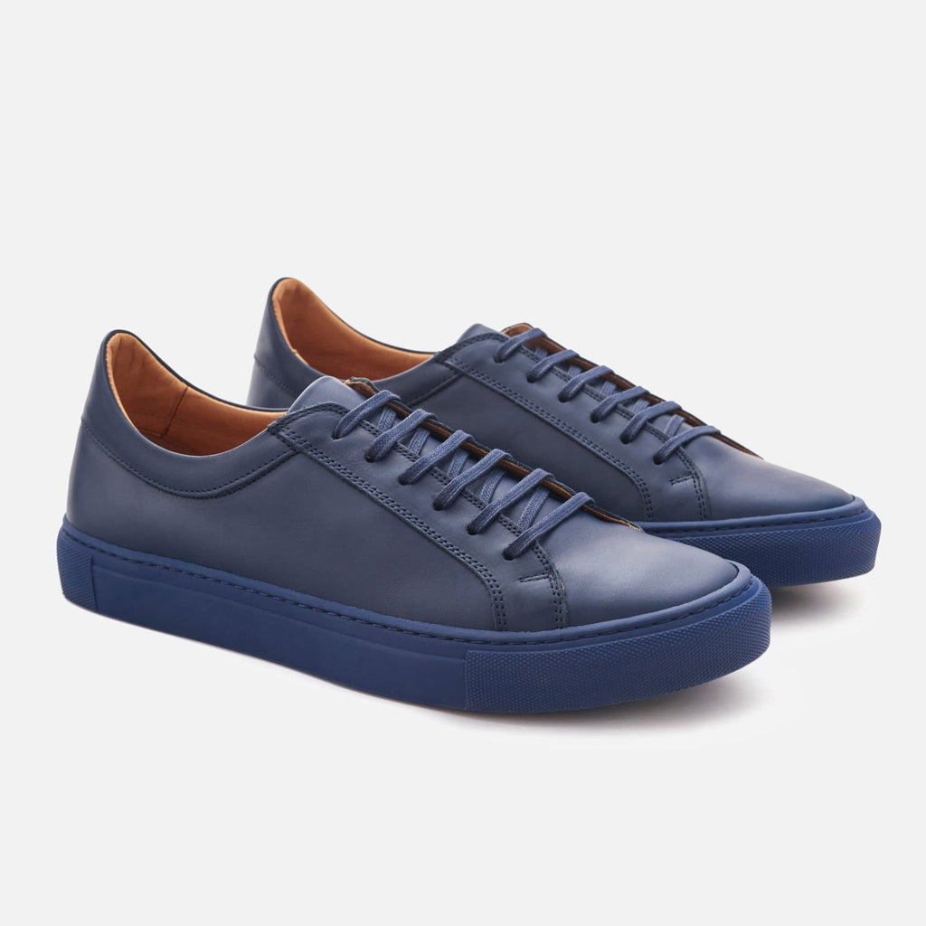 *SECONDS* Low Top Sneakers - Navy Leather – Beckett Simonon