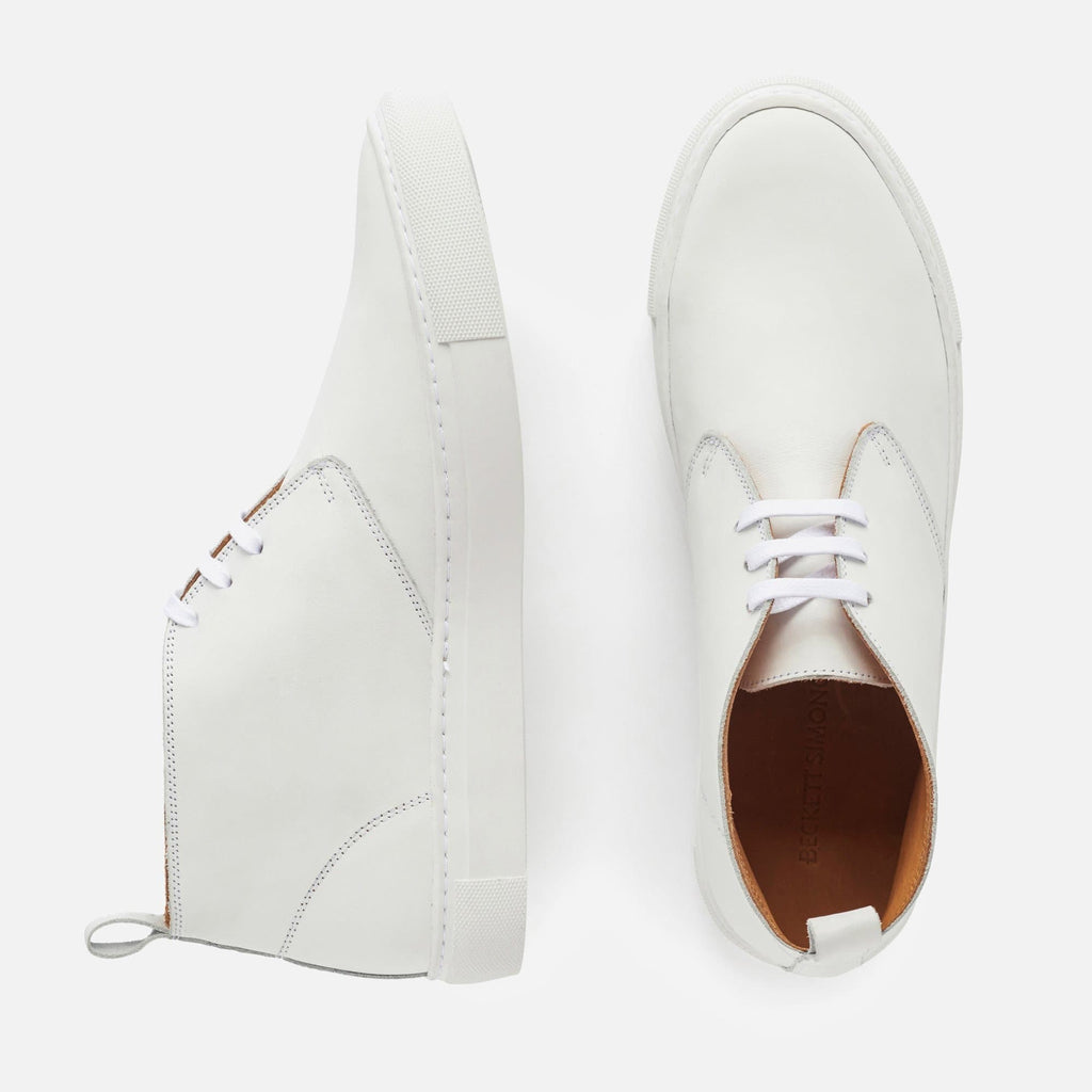 *SECONDS* High-Top Sneakers - White Leather – Beckett Simonon