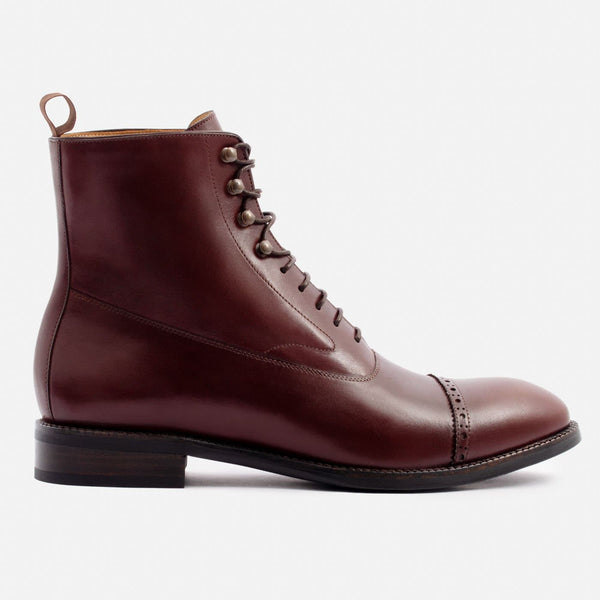 Elliot Balmoral Boot - Calfskin Leather - Bordeaux – Beckett Simonon