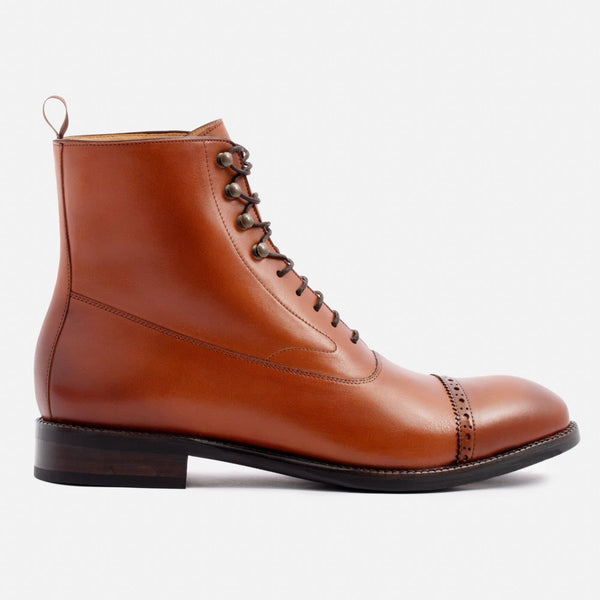 Elliot Balmoral Boot - Calfskin Leather - Tan – Beckett Simonon