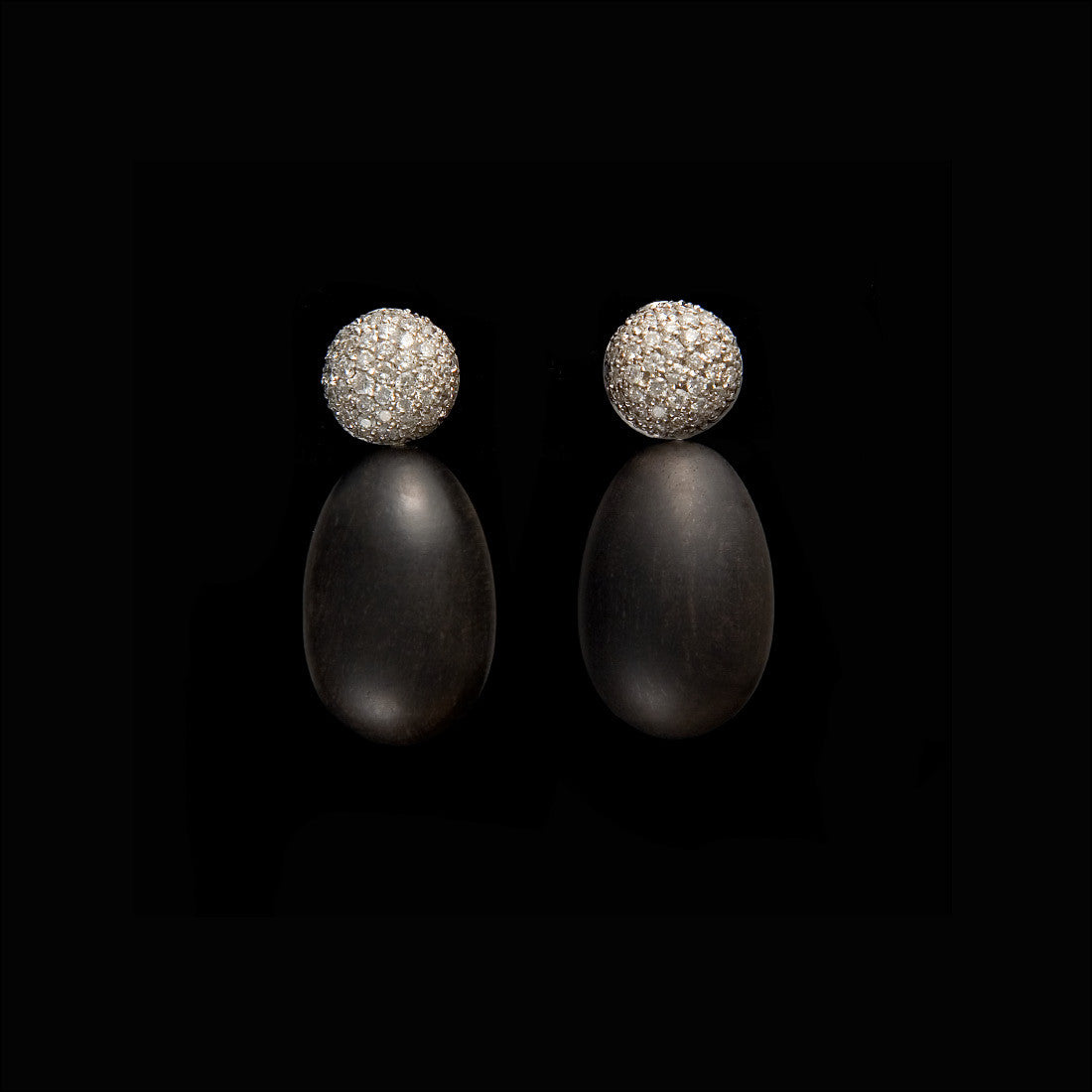 A. E. Köchert Diamond and Ebony Earrings