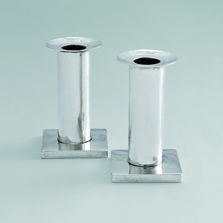 Biedermeier Sterling Silver Travel Candlesticks