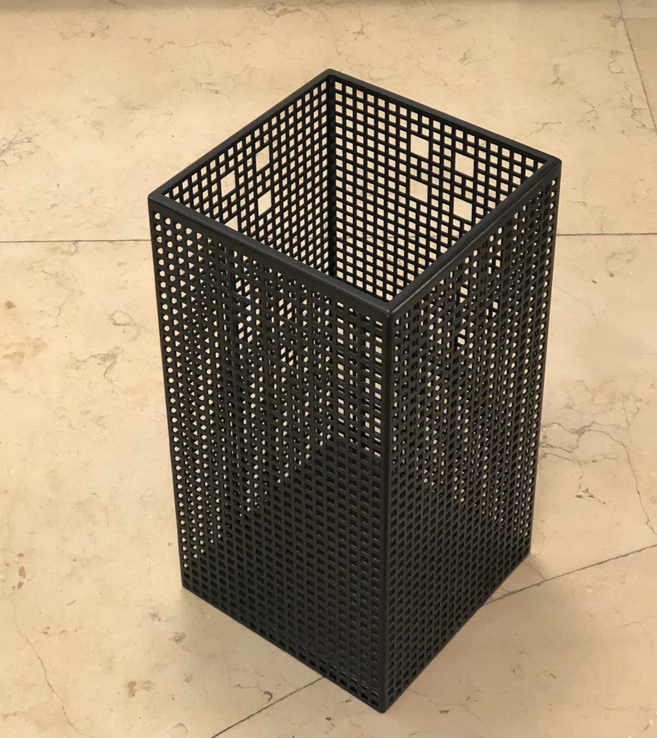 Hoffmann Black Metal Wastepaper Basket