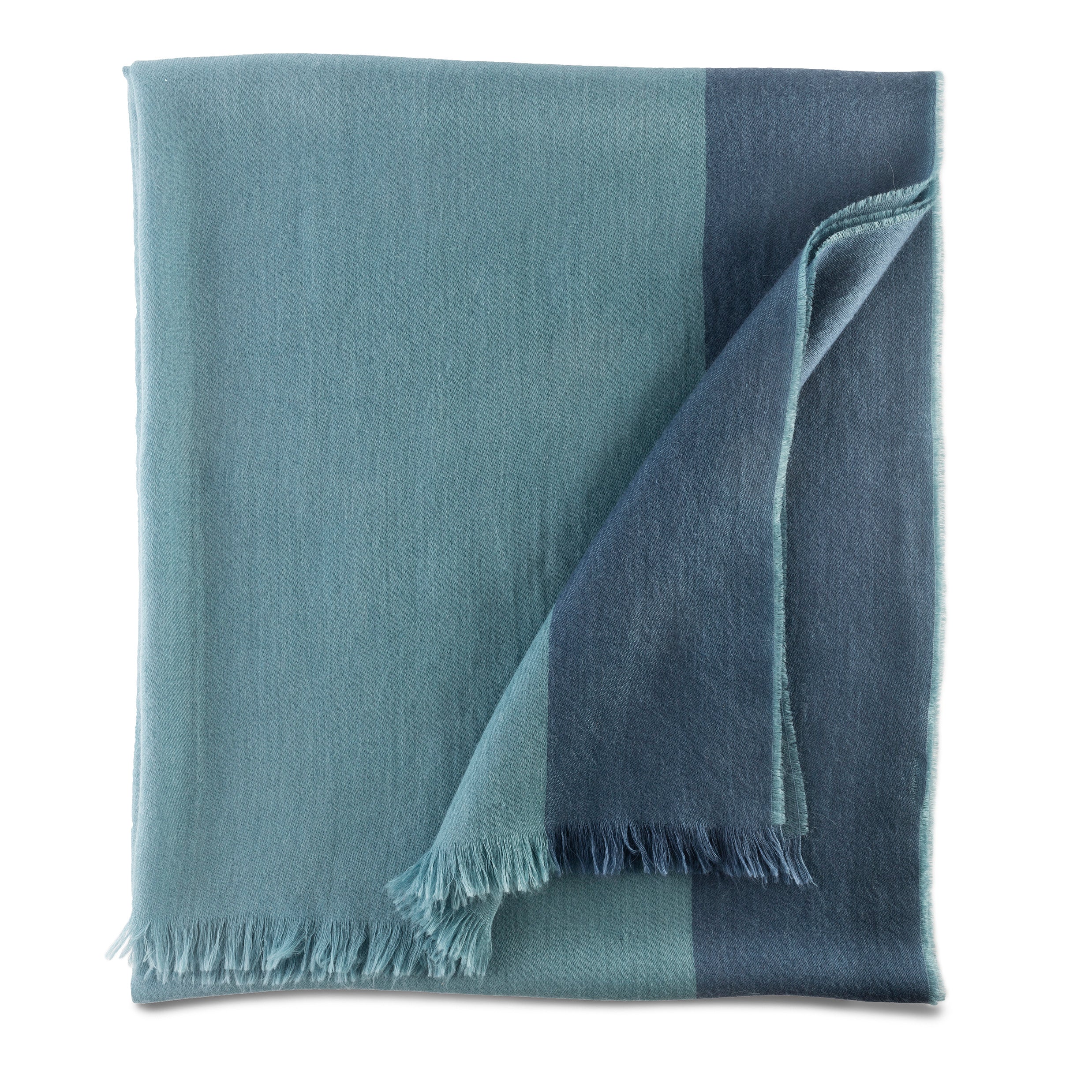 Neue Frau Danube Alpacca and Silk Wrap - teal and blue