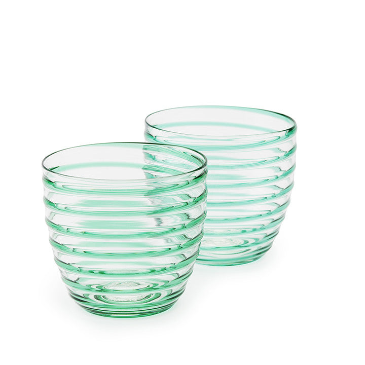 Venetian Green Spiral Glass Tumblers