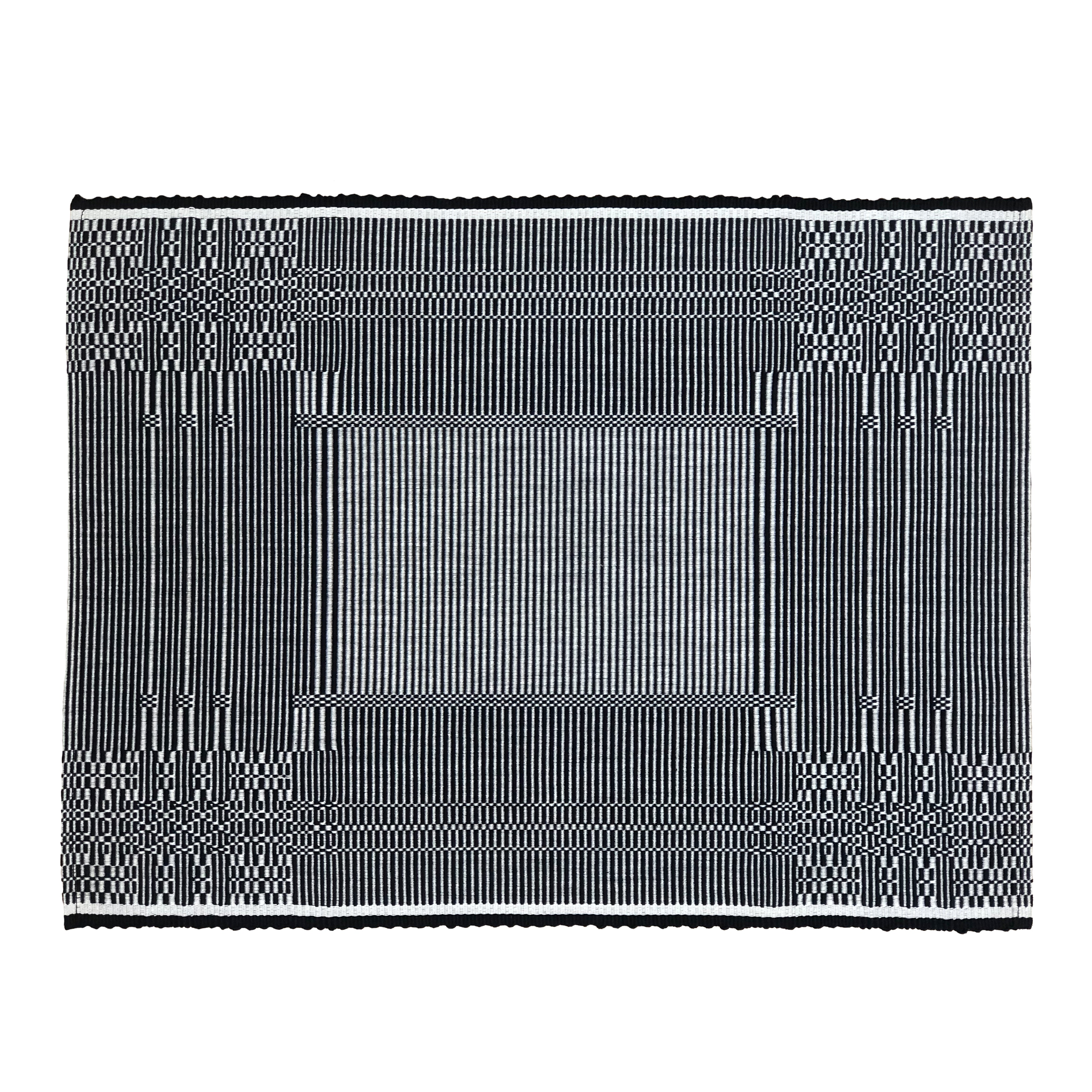 Hand-Loomed Table Linens - Placemat - Black/White