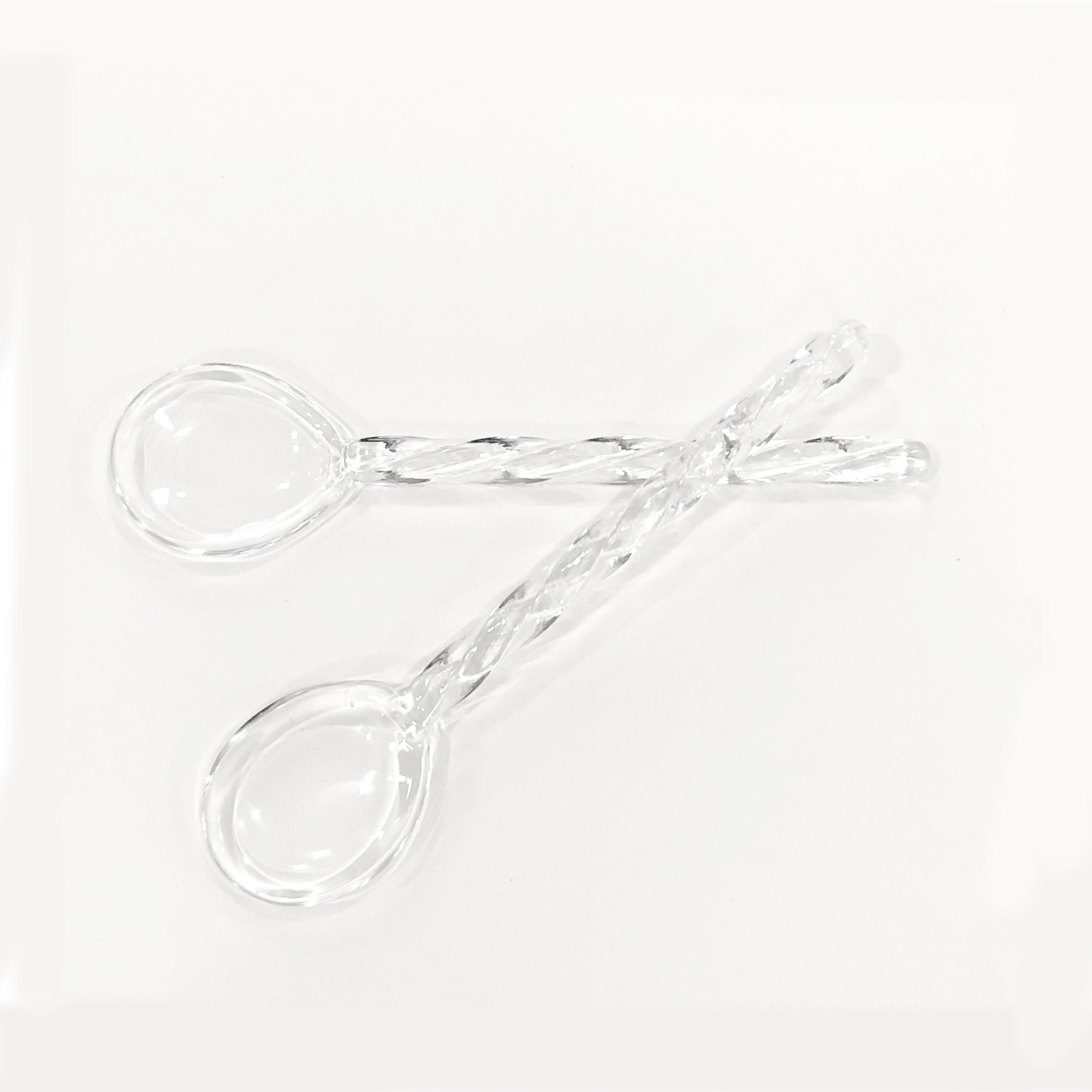 YALI Glass Gelato Spoons - clear with twist handle