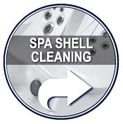 Products for cleaning hot tub shell