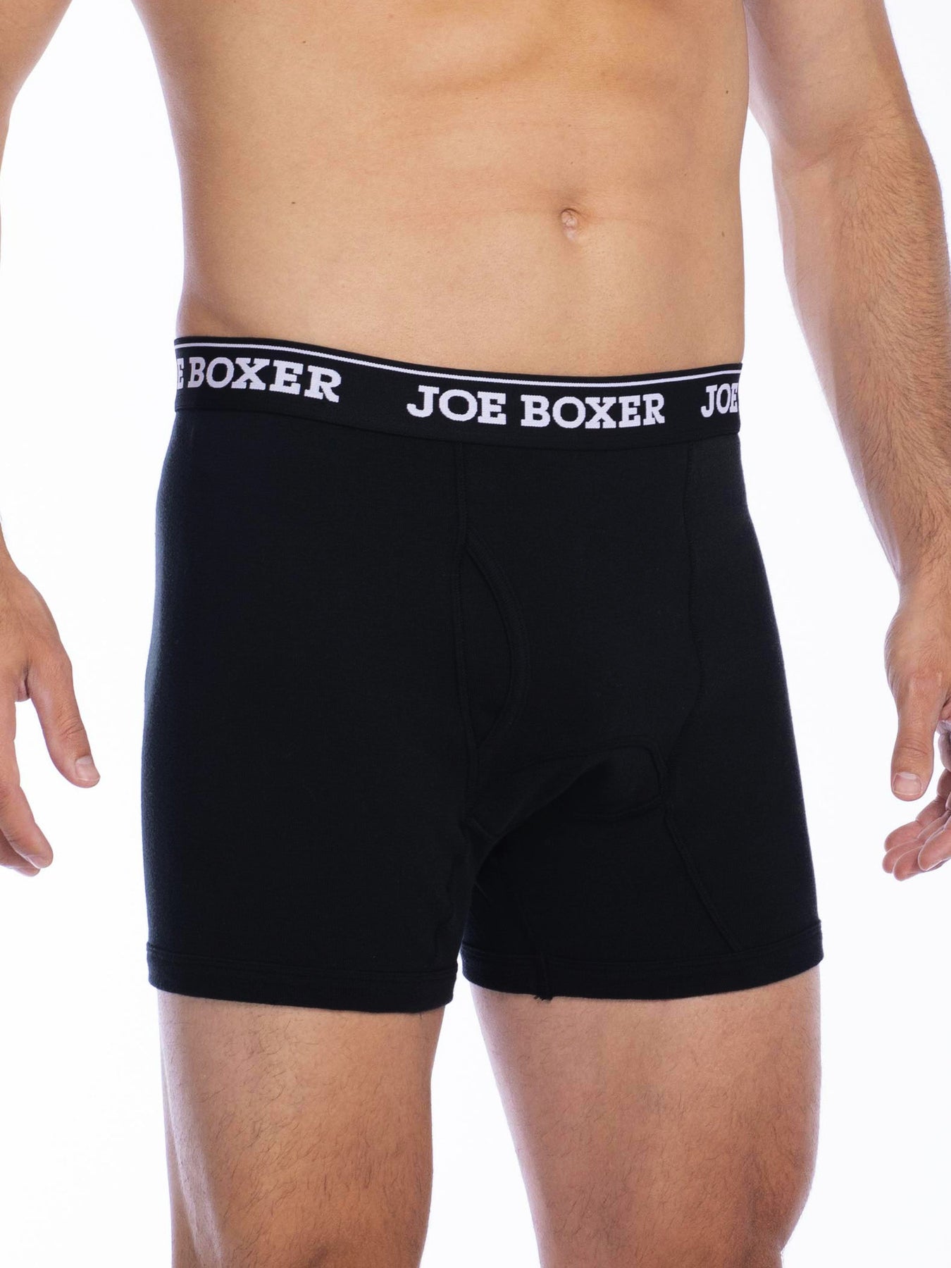 Layer 8 Mens Cotton Stretch 3 Pack Boxer Briefs Size Small 28-30 Black  Underwear