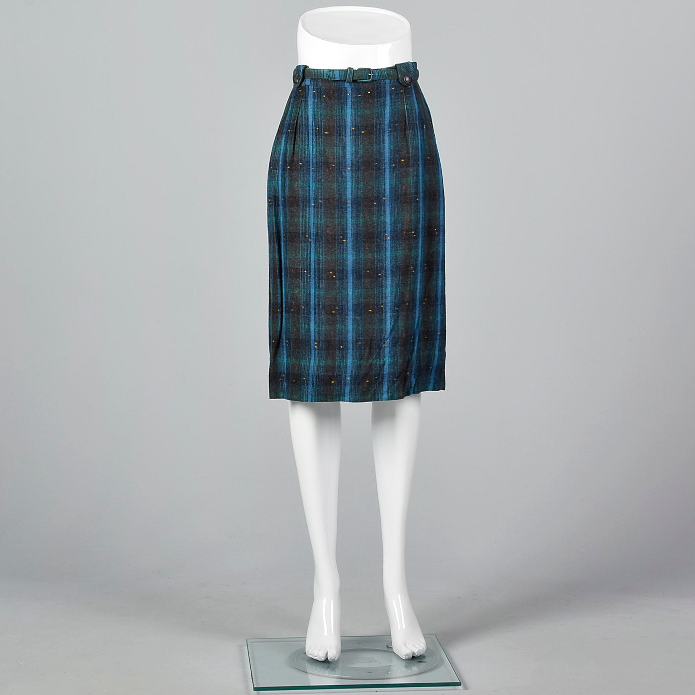 red plaid skirt 1950s