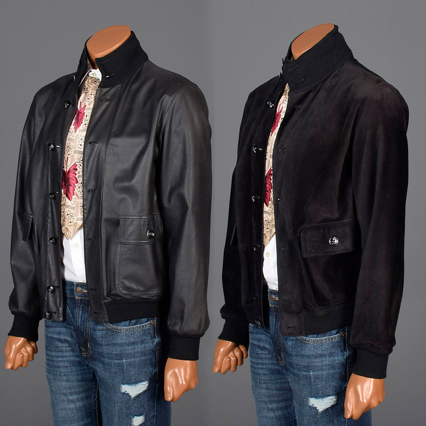 Medium Battaglia 1980s Reversible Black Leather Jacket – Style