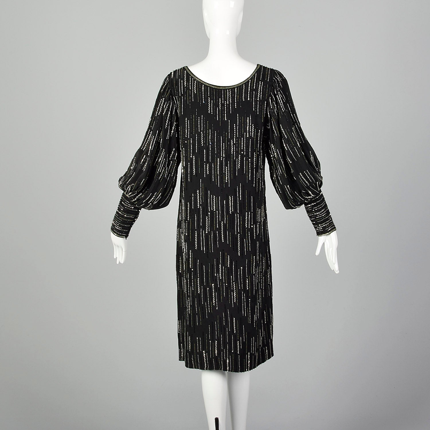 1980s Argenti Black Silk Beaded Dress – Style & Salvage
