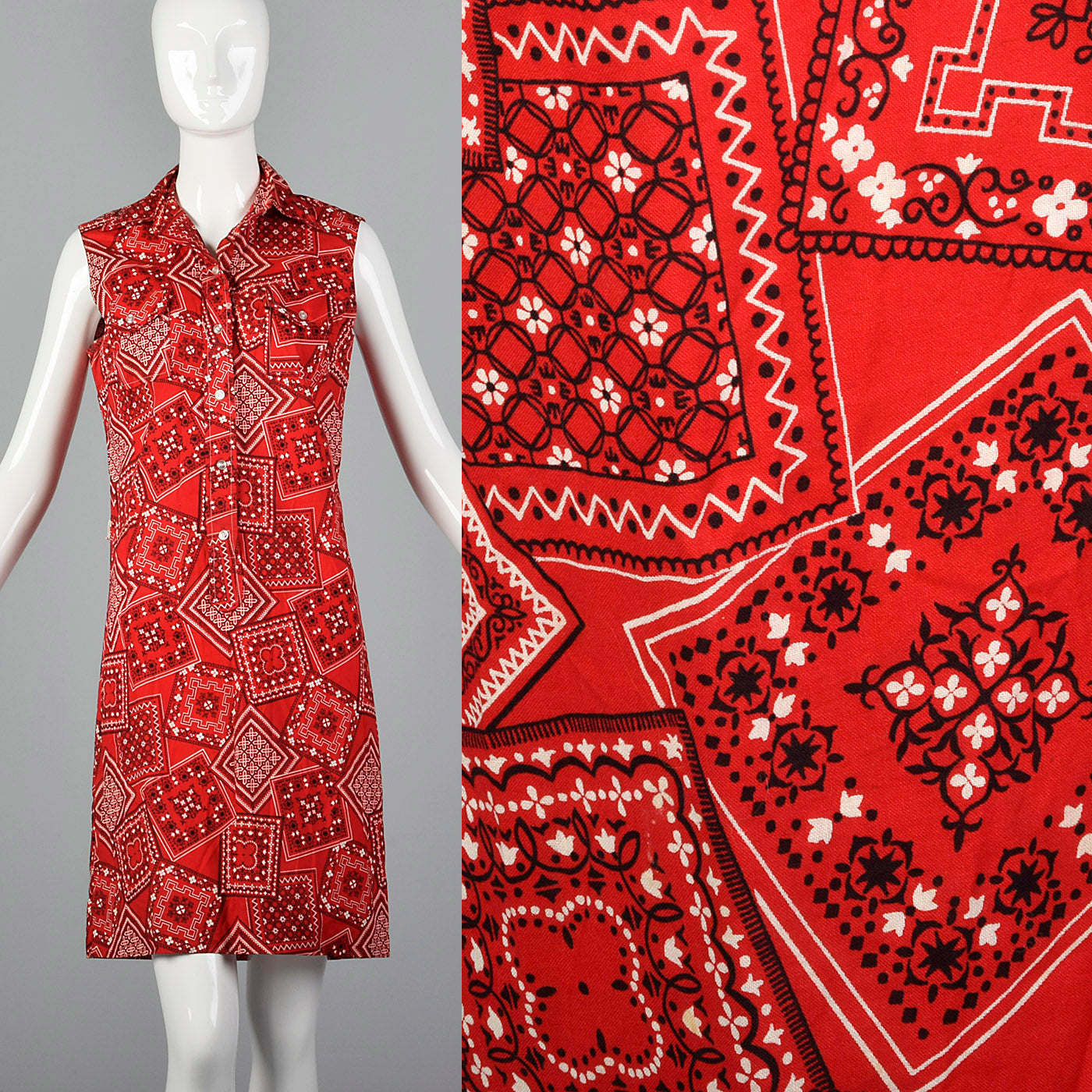1960s Red Bandana Print Dress – Style & Salvage