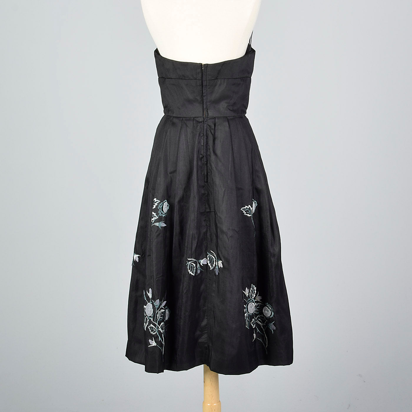 1950s Strapless Silk Dress with Hidden Front Panel – Style & Salvage