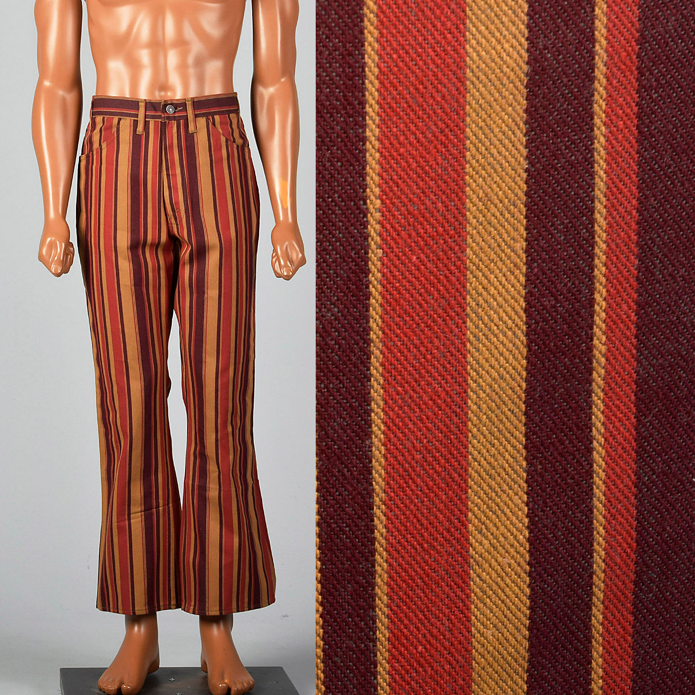 mens striped bell bottoms