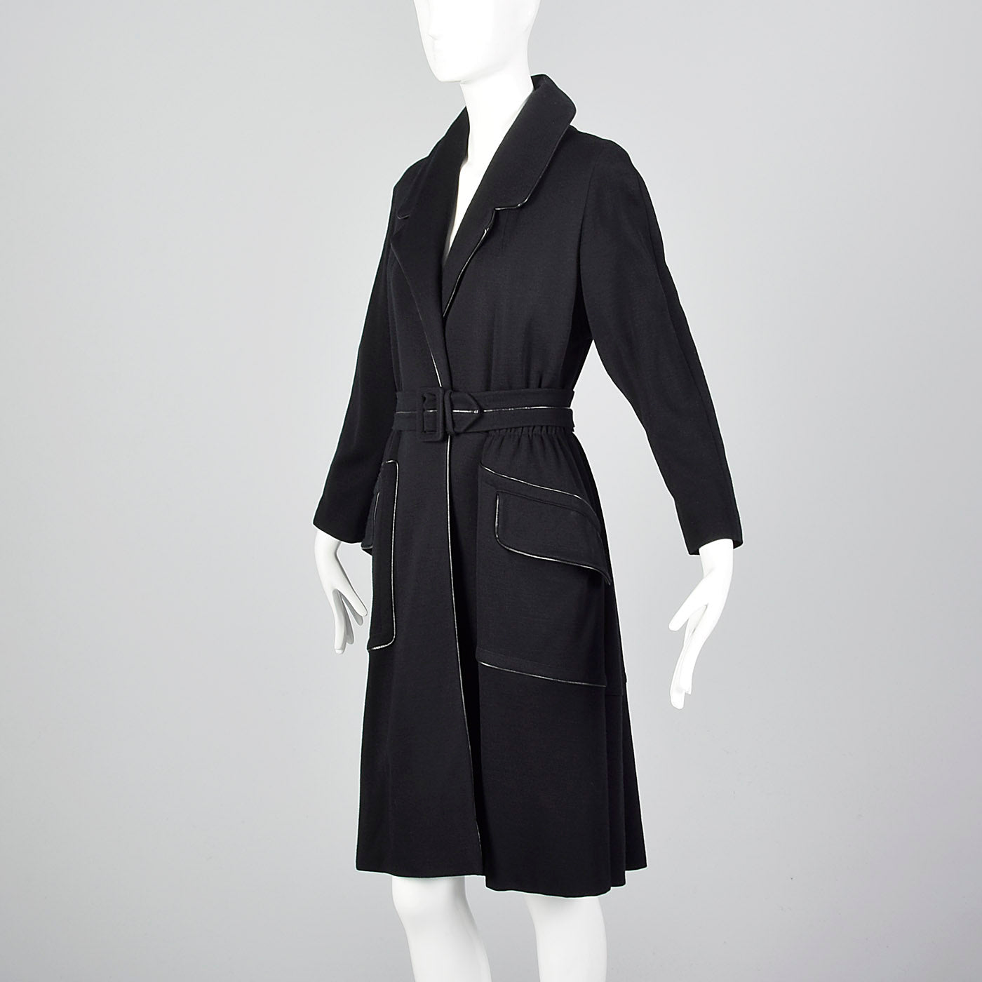 1950s Black Knit Trench Coat with Red Lining – Style & Salvage