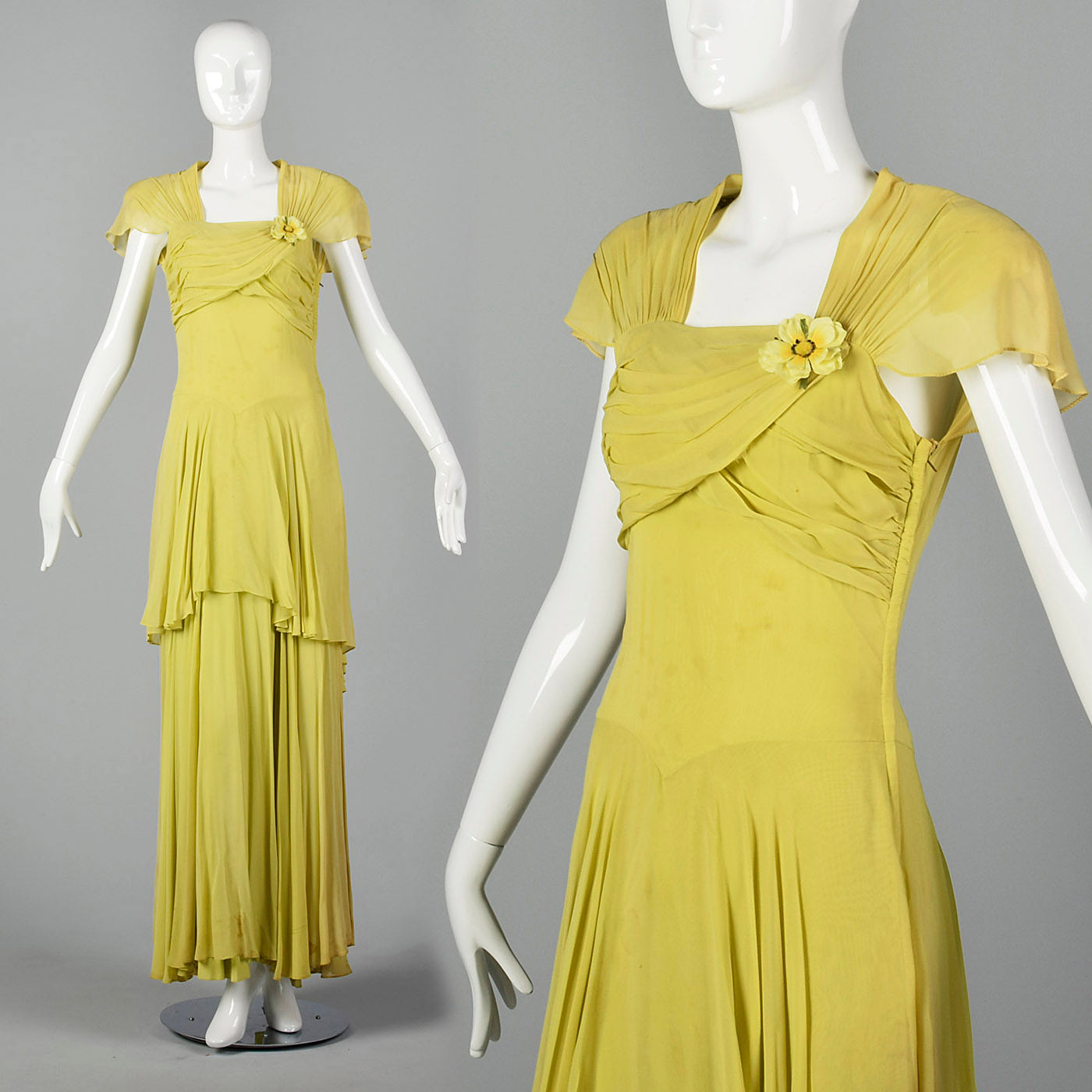 chartreuse evening gown