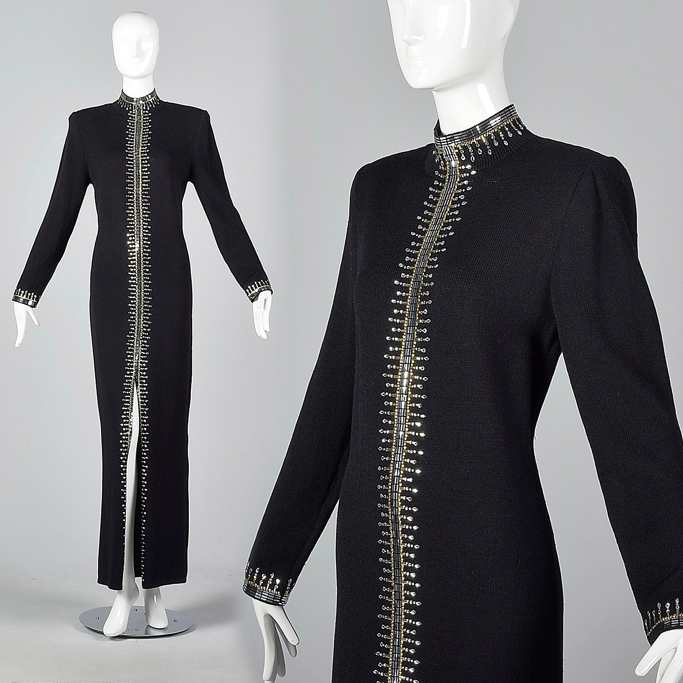 1980s St John Knit Black Evening Dress Style & Salvage