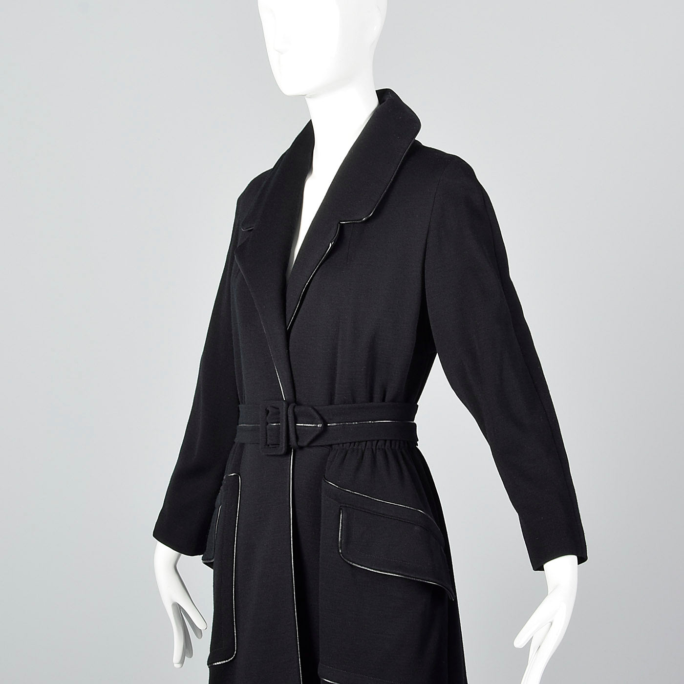 1950s Black Knit Trench Coat with Red Lining – Style & Salvage