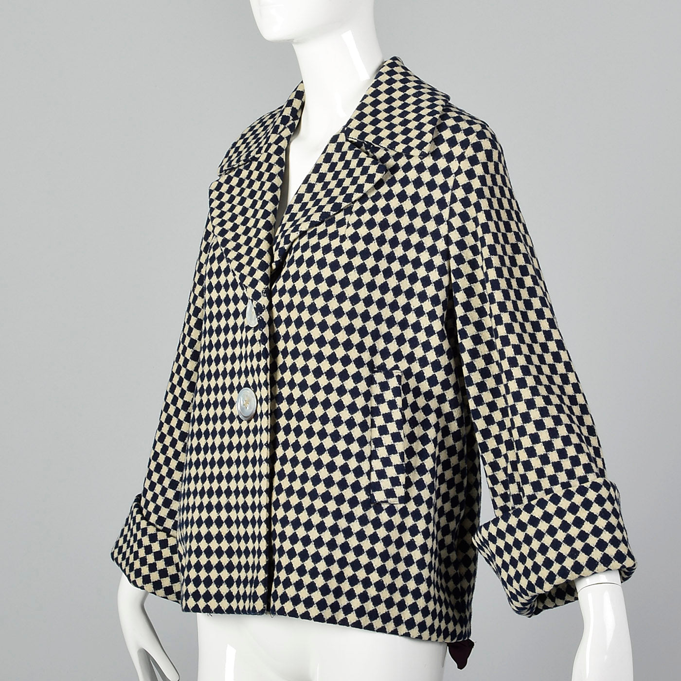 1950s Navy Blue and White Check Jacket – Style & Salvage